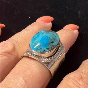925 STERLING Silver Turquoise Statement Ring